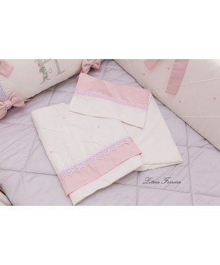 JOGO DE LENÇOL HELENA (ROSA E CINZA)